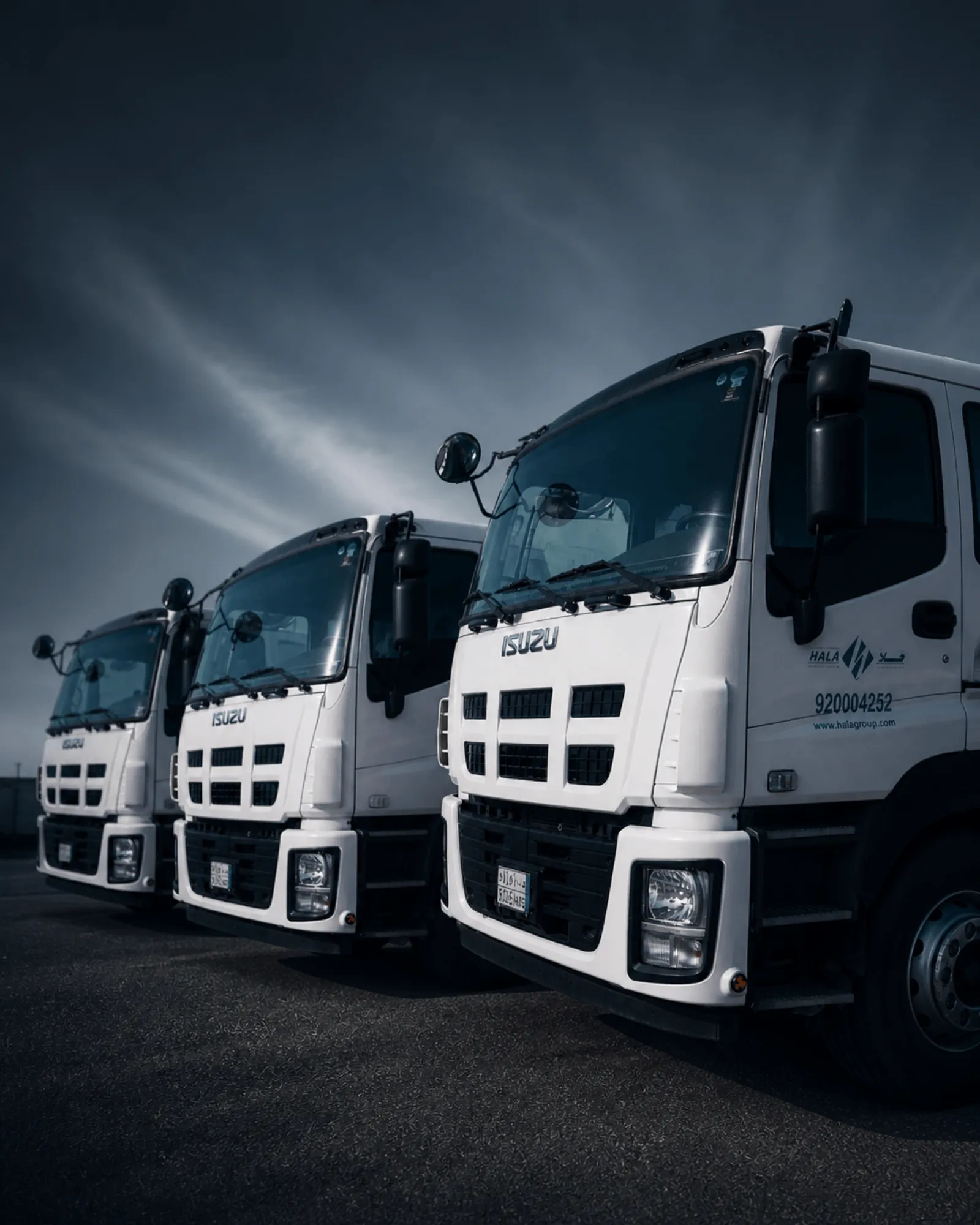 HALA delivery fleet parked in formation